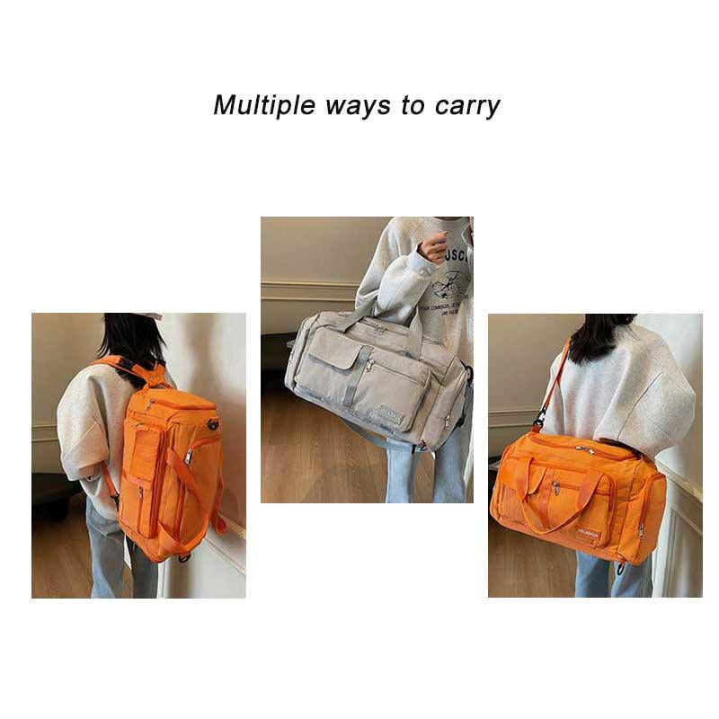 Sports Gym Bag with Shoe Compartment, Travel Duffel Bag for Men and Women, Foldable Design, Dry and Wet Separation Pockets, Overnight Bag