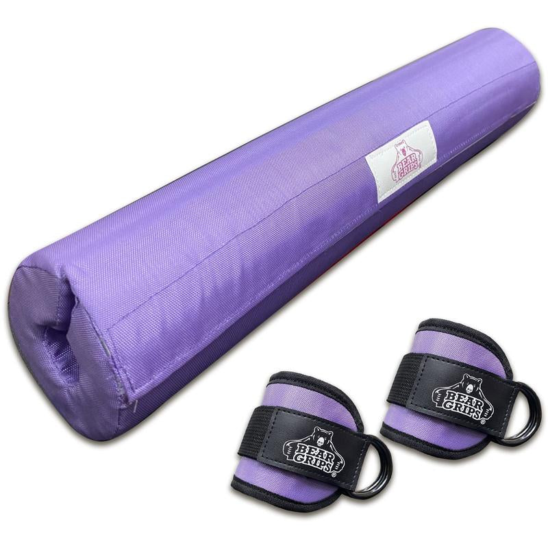 Bear Grips Barbell Pad & Ankle Straps for Cable Machine Combo EVA Foam with Cover Squat Pad and Barbell Pad for Hip Thrust Pad. Ankle Straps for Thigh, Legs, Glutes, Butt Sculpting