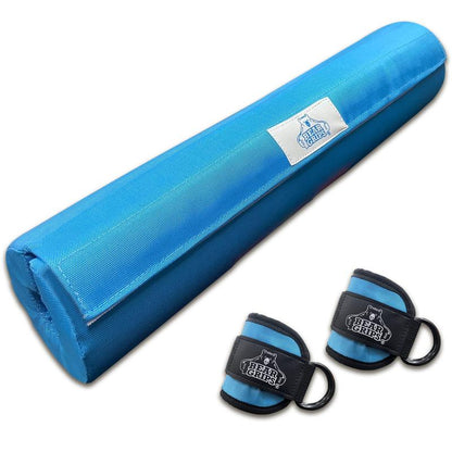 Bear Grips Barbell Pad & Ankle Straps for Cable Machine Combo EVA Foam with Cover Squat Pad and Barbell Pad for Hip Thrust Pad. Ankle Straps for Thigh, Legs, Glutes, Butt Sculpting
