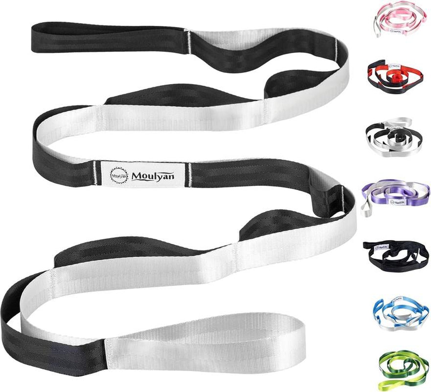 Stretching Strap Yoga Strap for Physical Therapy,10 Loops Yoga Straps for Stretching,Non-Elastic Stretch Strap for Pilates, Flexibility, Exercise, Stretch Band Women Men