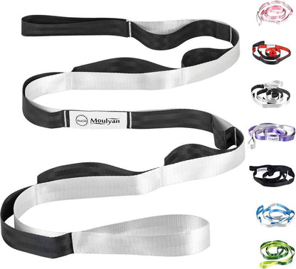 Stretching Strap Yoga Strap for Physical Therapy,10 Loops Yoga Straps for Stretching,Non-Elastic Stretch Strap for Pilates, Flexibility, Exercise, Stretch Band Women Men