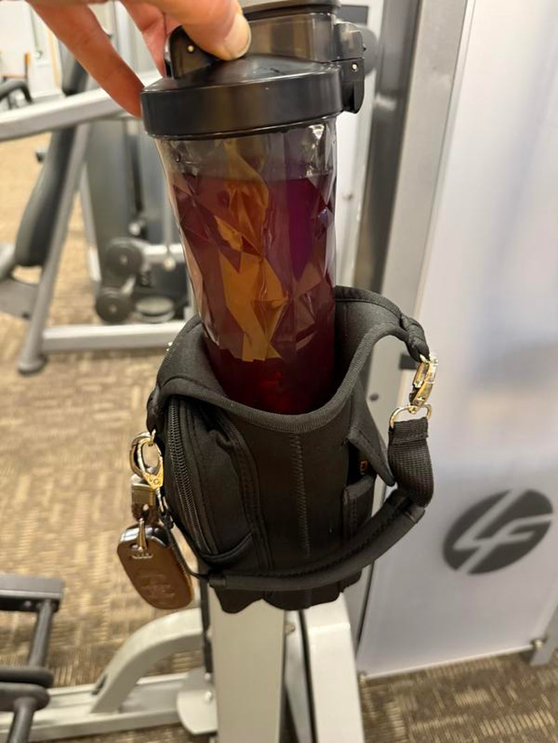 Magnetic Water Bottle Holder Strap Gym Bag for Sport Sling Bag for Men and Women - Keep Your Items off the Dirty Gym Floor with Magnetic Water Bottle Holder