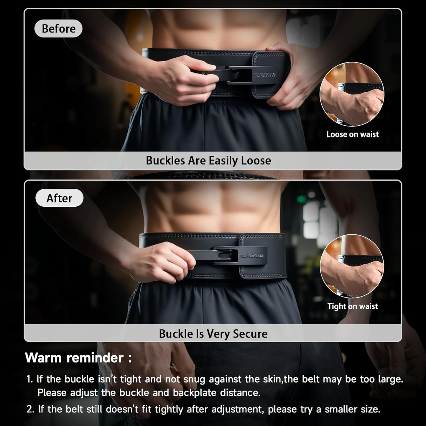 MANUEKLEAR 10Mm Thick & 4Inch Wide Weight Lifting Belt Lever, Lever Belt Weightlifting for Men and Women, Powerlifting Lever Gym Belt for Squat Deadlift Workout