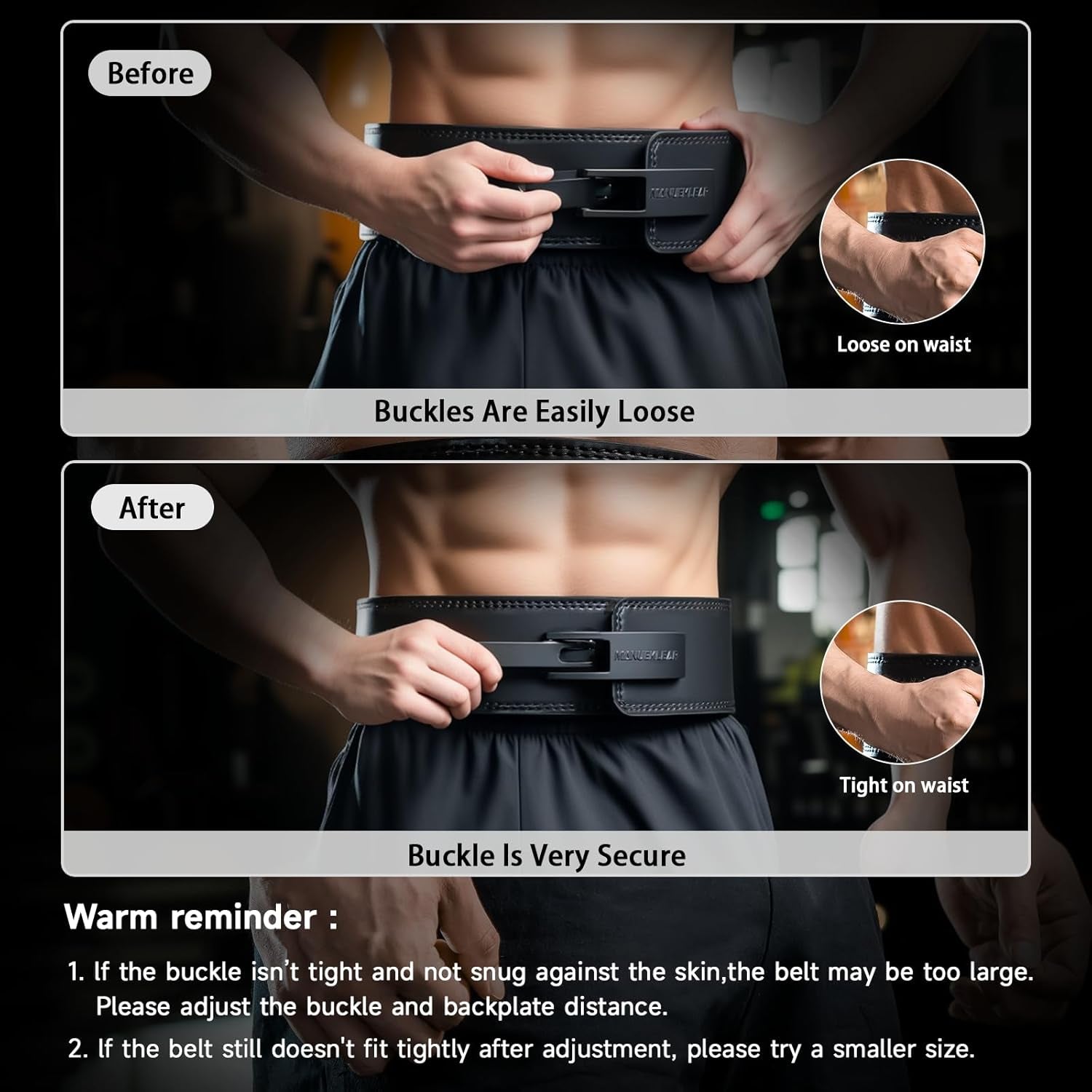 MANUEKLEAR 10Mm Thick & 4Inch Wide Weight Lifting Belt Lever, Lever Belt Weightlifting for Men and Women, Powerlifting Lever Gym Belt for Squat Deadlift Workout