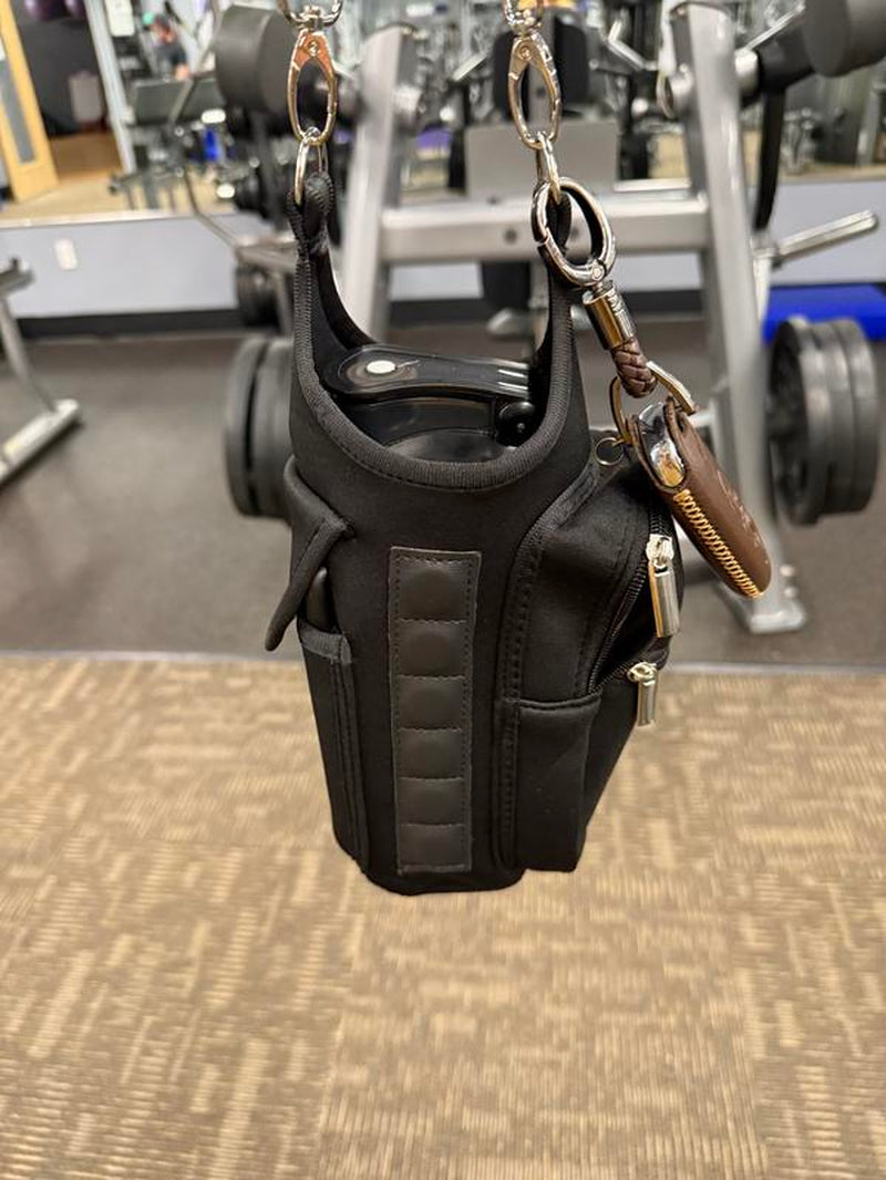 Magnetic Water Bottle Holder Strap Gym Bag for Sport Sling Bag for Men and Women - Keep Your Items off the Dirty Gym Floor with Magnetic Water Bottle Holder