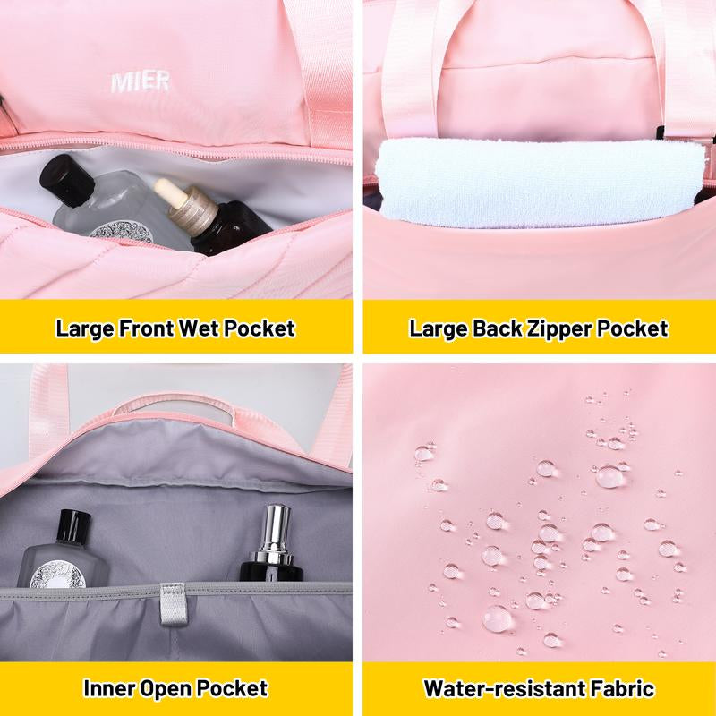 2024New MIER Gym Bag for Women Cute Travel Duffle Bags Quilted Shoulder Tote Bags with Shoes Compartment and Wet Pocket