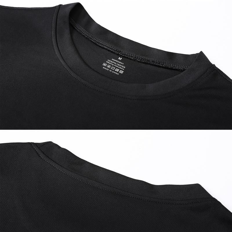 5 Pack Running Tops Men Casual Crew Neck Shirts Workout Plain Quick Drying Gym Top Moisture Wicking Active Athletic T-Shirts Short Sleeve Sports Tops
