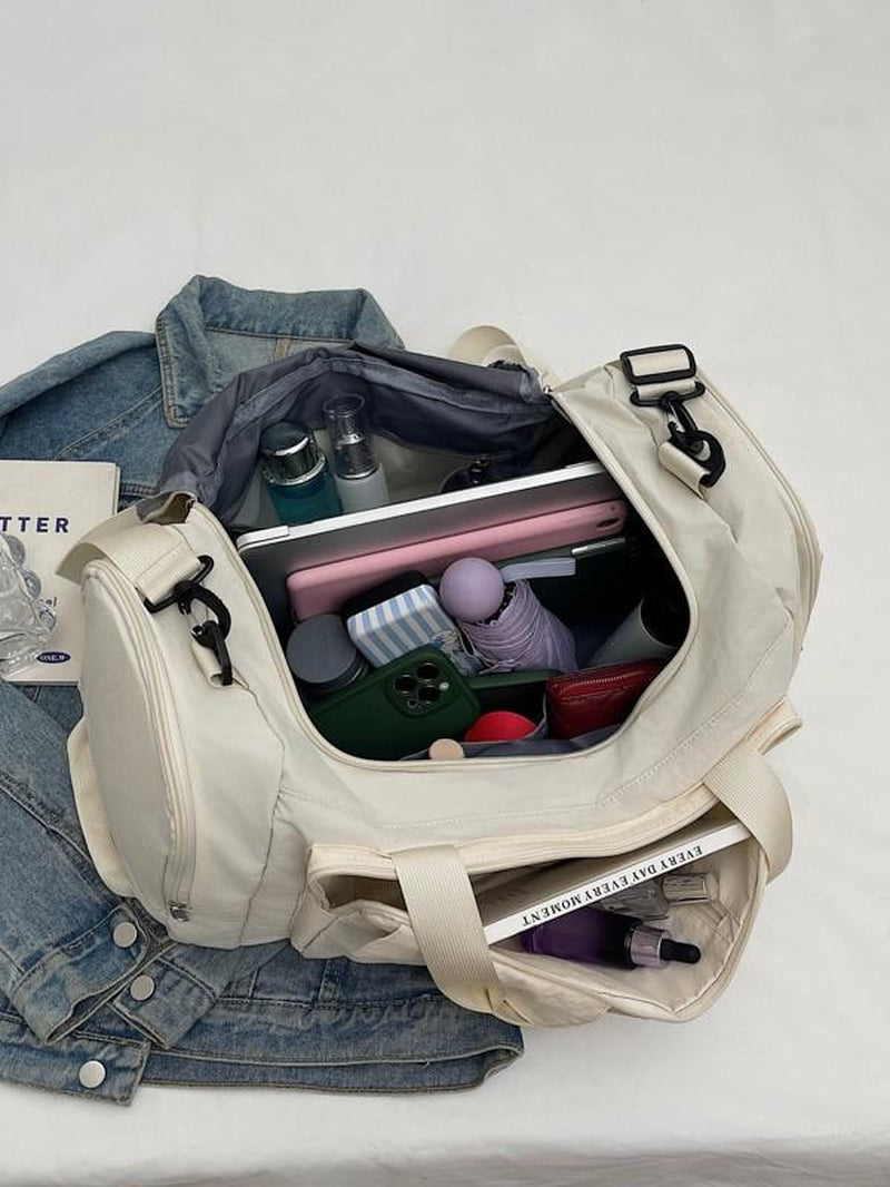 Sports Gym Bag with Shoe Compartment, Travel Duffel Bag for Men and Women, Foldable Design, Dry and Wet Separation Pockets, Overnight Bag
