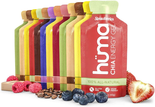 Huma Chia Energy Gel, Variety 12 Pack Stomach Friendly