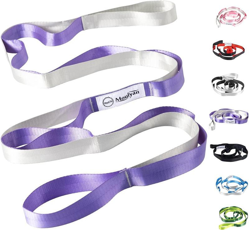 Stretching Strap Yoga Strap for Physical Therapy,10 Loops Yoga Straps for Stretching,Non-Elastic Stretch Strap for Pilates, Flexibility, Exercise, Stretch Band Women Men