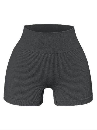 Women'S Plain Ribbed High Waist Sports Gym Shorts, Basketball Shorts, Seamless Skinny Biker Shorts for Gym Workout Cycling Treadmill Running, Gym Clothes, Summer Clothes Women Gym Shorts