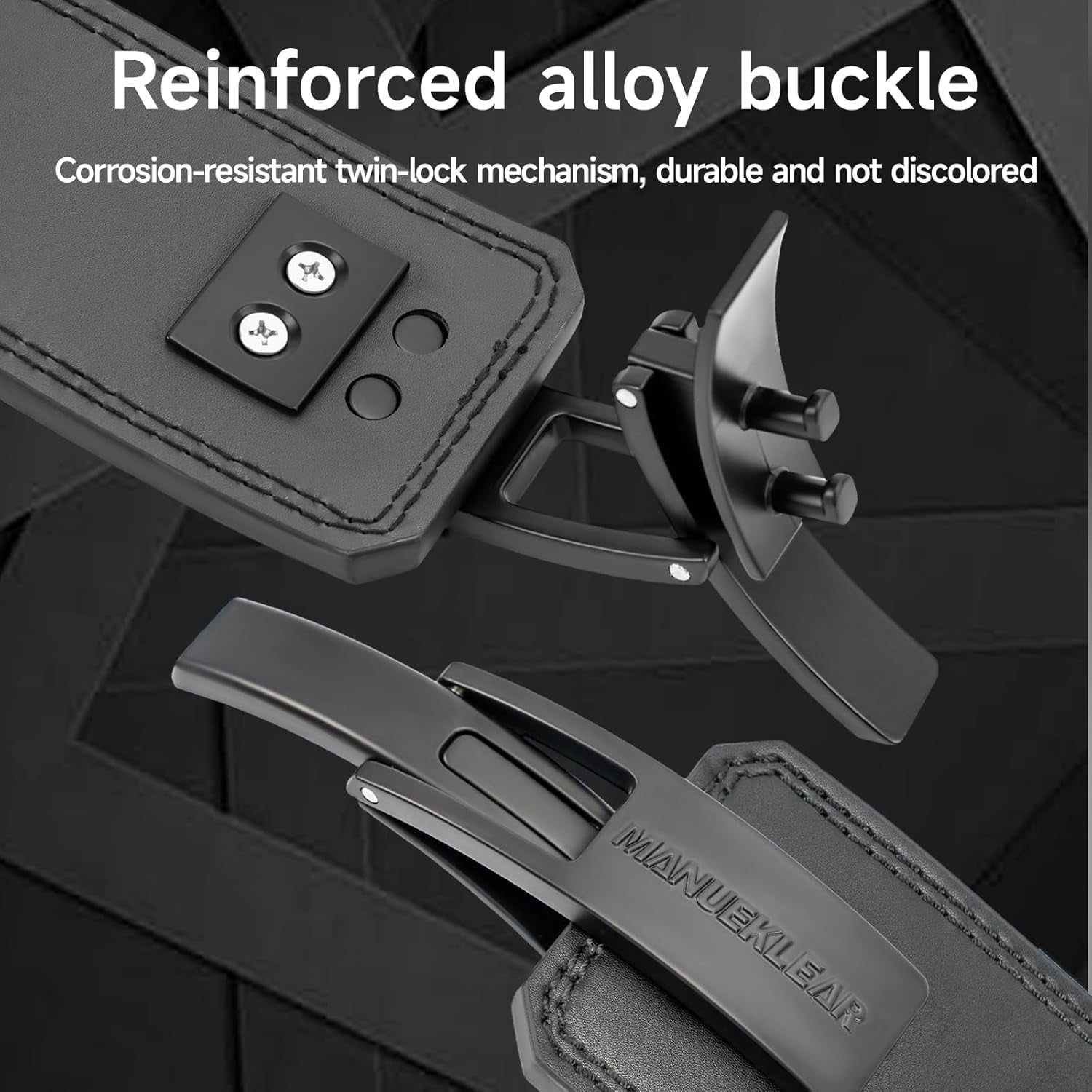 MANUEKLEAR 10Mm Thick & 4Inch Wide Weight Lifting Belt Lever, Lever Belt Weightlifting for Men and Women, Powerlifting Lever Gym Belt for Squat Deadlift Workout