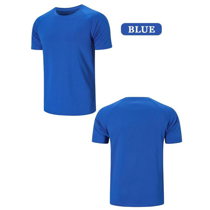 5 Pack Running Tops Men Casual Crew Neck Shirts Workout Plain Quick Drying Gym Top Moisture Wicking Active Athletic T-Shirts Short Sleeve Sports Tops