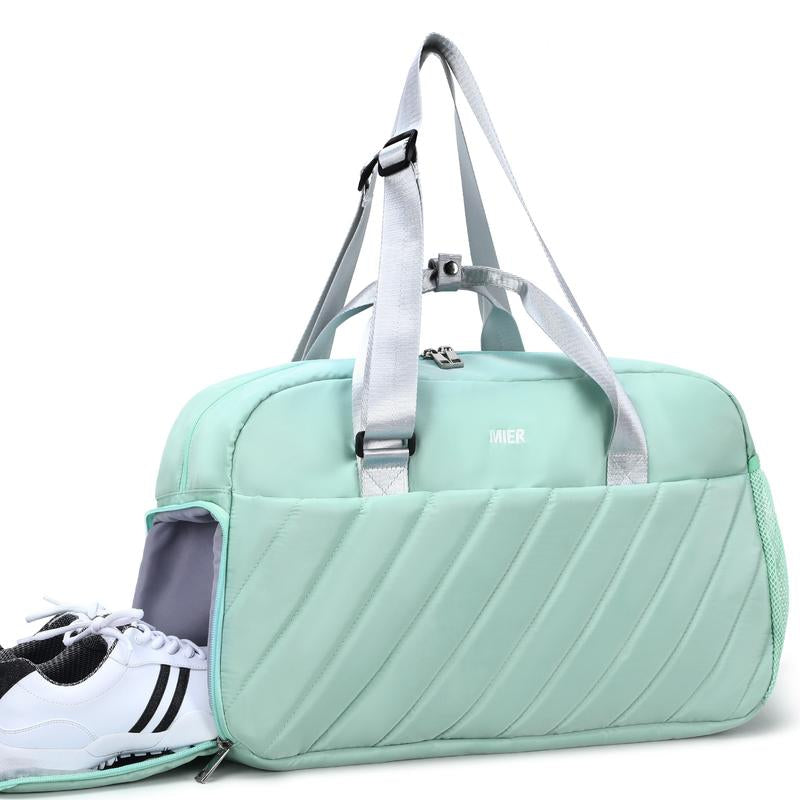 2024New MIER Gym Bag for Women Cute Travel Duffle Bags Quilted Shoulder Tote Bags with Shoes Compartment and Wet Pocket
