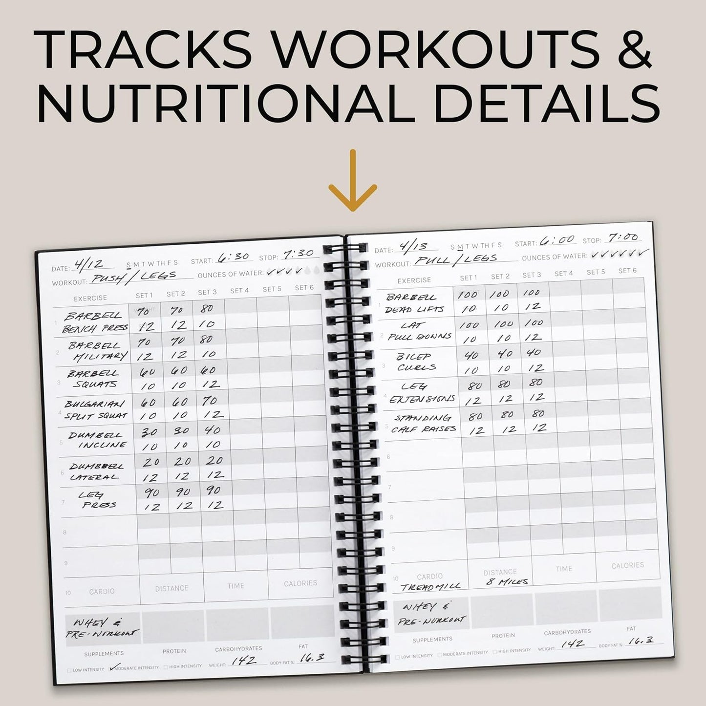 The Ultimate Fitness Journal for Tracking and Crushing Your Gym Goals - Detailed Workout Planner & Log Book for Men and Women - Great Gym Accessories with Calendar, Nutrition & Progress Tracker