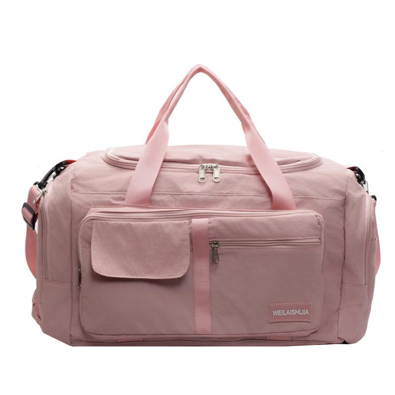 Sports Gym Bag with Shoe Compartment, Travel Duffel Bag for Men and Women, Foldable Design, Dry and Wet Separation Pockets, Overnight Bag