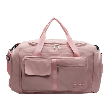 Sports Gym Bag with Shoe Compartment, Travel Duffel Bag for Men and Women, Foldable Design, Dry and Wet Separation Pockets, Overnight Bag