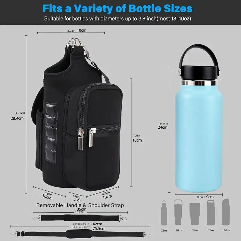 Magnetic Water Bottle Holder Strap Gym Bag for Sport Sling Bag for Men and Women - Keep Your Items off the Dirty Gym Floor with Magnetic Water Bottle Holder