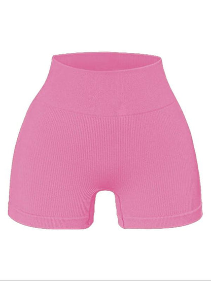 Women'S Plain Ribbed High Waist Sports Gym Shorts, Basketball Shorts, Seamless Skinny Biker Shorts for Gym Workout Cycling Treadmill Running, Gym Clothes, Summer Clothes Women Gym Shorts