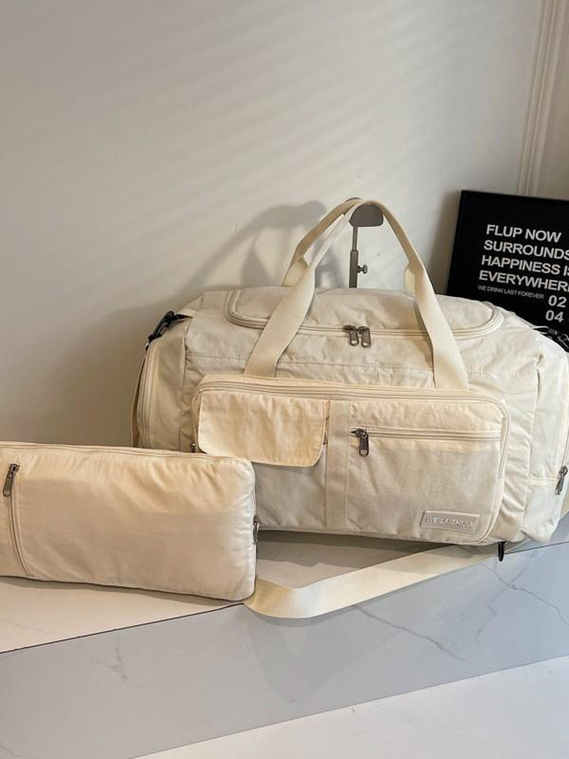 Sports Gym Bag with Shoe Compartment, Travel Duffel Bag for Men and Women, Foldable Design, Dry and Wet Separation Pockets, Overnight Bag