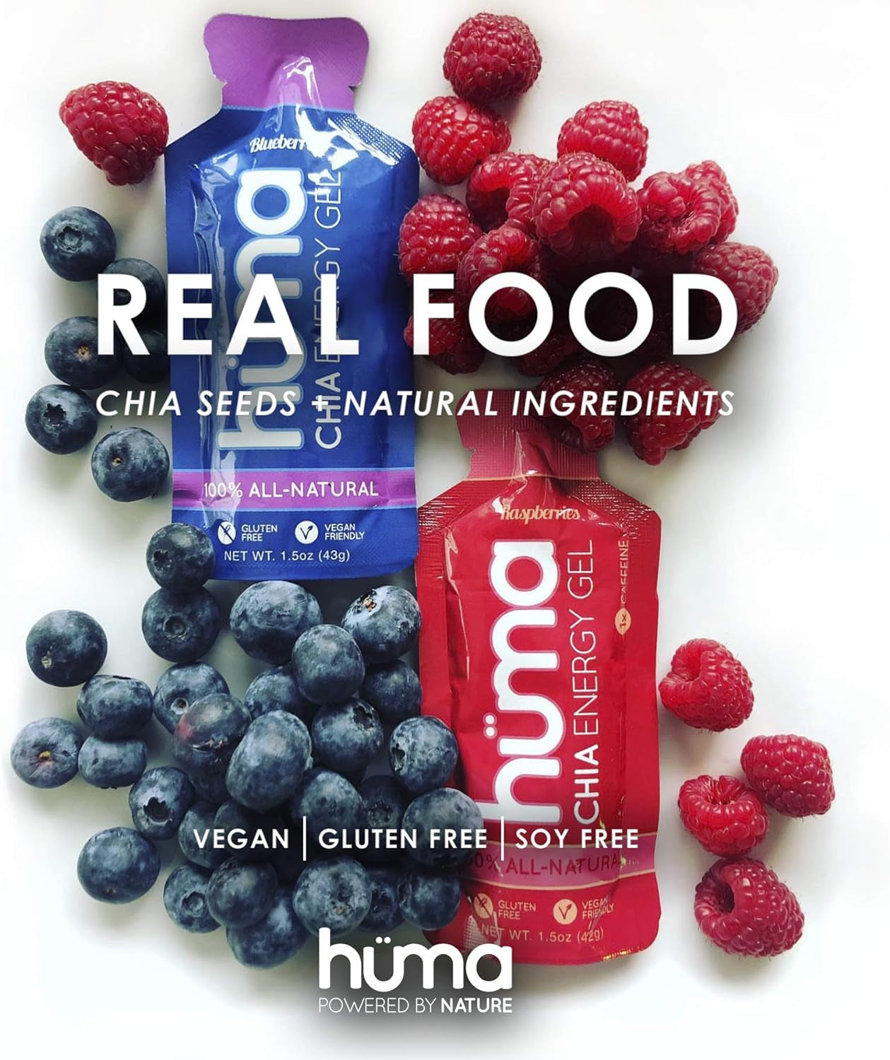 Huma Chia Energy Gel, Variety 12 Pack Stomach Friendly