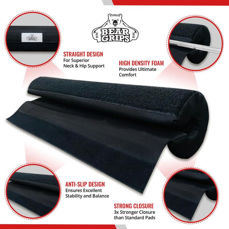 Bear Grips Barbell Pad & Ankle Straps for Cable Machine Combo EVA Foam with Cover Squat Pad and Barbell Pad for Hip Thrust Pad. Ankle Straps for Thigh, Legs, Glutes, Butt Sculpting
