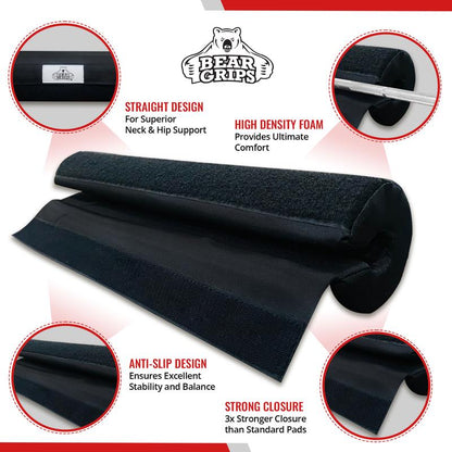 Bear Grips Barbell Pad & Ankle Straps for Cable Machine Combo EVA Foam with Cover Squat Pad and Barbell Pad for Hip Thrust Pad. Ankle Straps for Thigh, Legs, Glutes, Butt Sculpting
