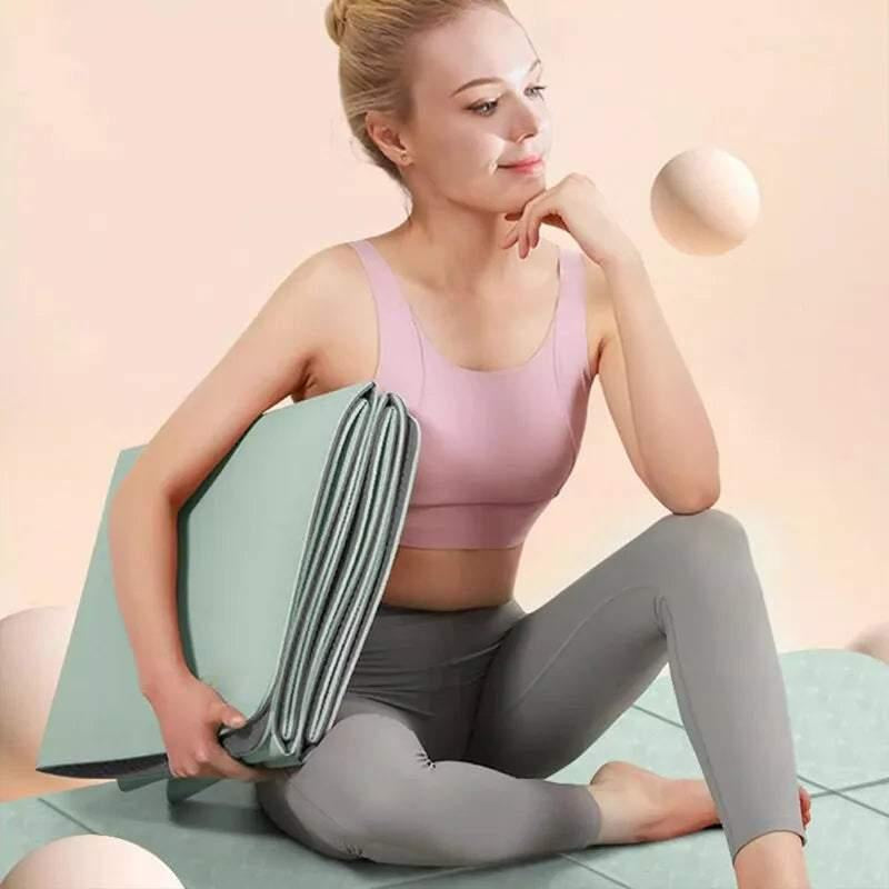 Eco-Friendly Foldable Yoga Mat for Versatile Workouts - Non-Slip, Portable, and Sustainable