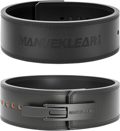 MANUEKLEAR 10Mm Thick & 4Inch Wide Weight Lifting Belt Lever, Lever Belt Weightlifting for Men and Women, Powerlifting Lever Gym Belt for Squat Deadlift Workout