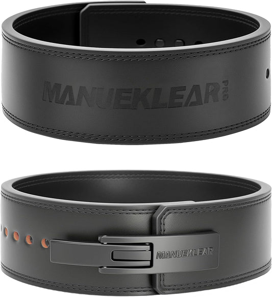 MANUEKLEAR 10Mm Thick & 4Inch Wide Weight Lifting Belt Lever, Lever Belt Weightlifting for Men and Women, Powerlifting Lever Gym Belt for Squat Deadlift Workout