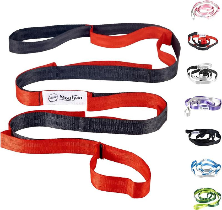 Stretching Strap Yoga Strap for Physical Therapy,10 Loops Yoga Straps for Stretching,Non-Elastic Stretch Strap for Pilates, Flexibility, Exercise, Stretch Band Women Men