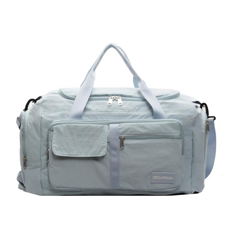 Sports Gym Bag with Shoe Compartment, Travel Duffel Bag for Men and Women, Foldable Design, Dry and Wet Separation Pockets, Overnight Bag