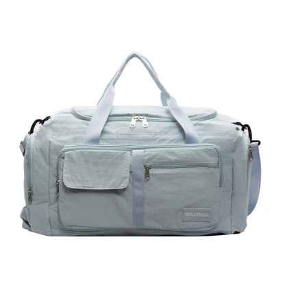 Sports Gym Bag with Shoe Compartment, Travel Duffel Bag for Men and Women, Foldable Design, Dry and Wet Separation Pockets, Overnight Bag