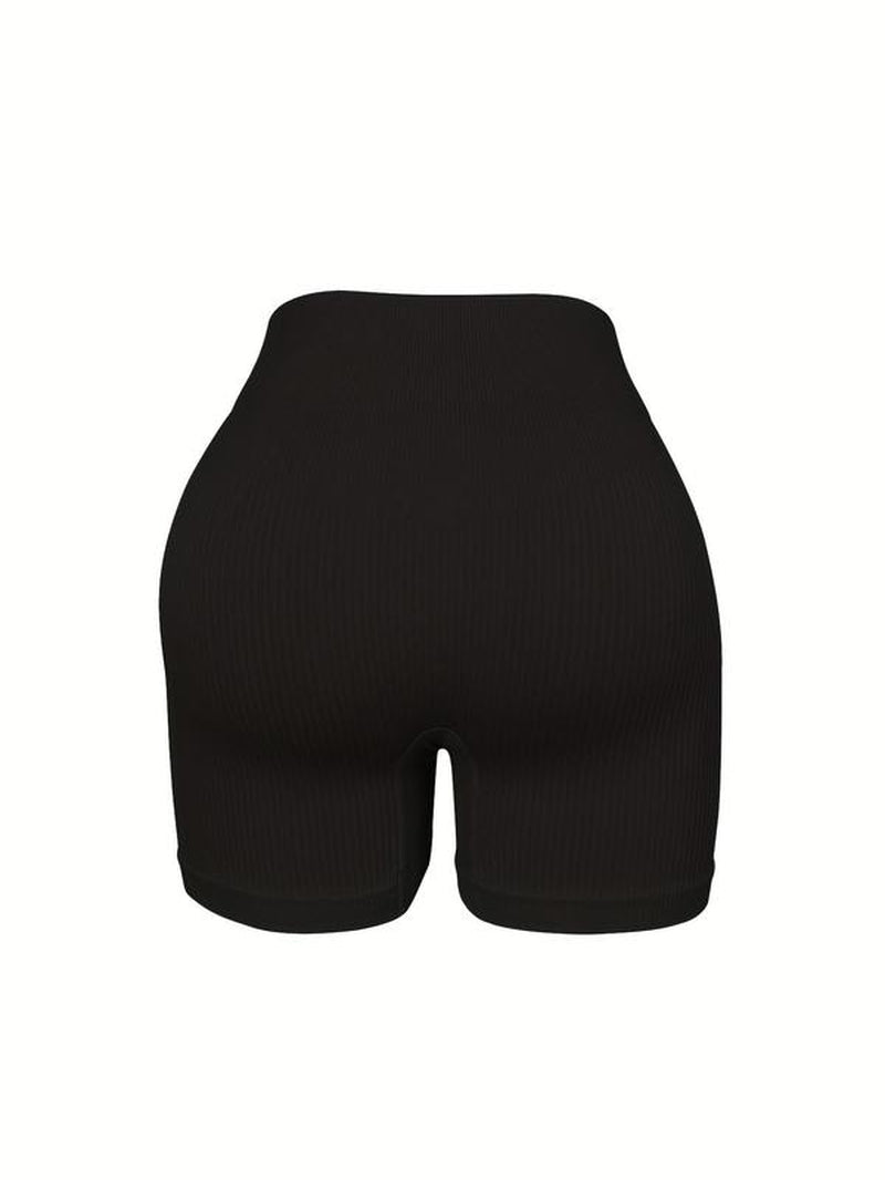 Women'S Plain Ribbed High Waist Sports Gym Shorts, Basketball Shorts, Seamless Skinny Biker Shorts for Gym Workout Cycling Treadmill Running, Gym Clothes, Summer Clothes Women Gym Shorts