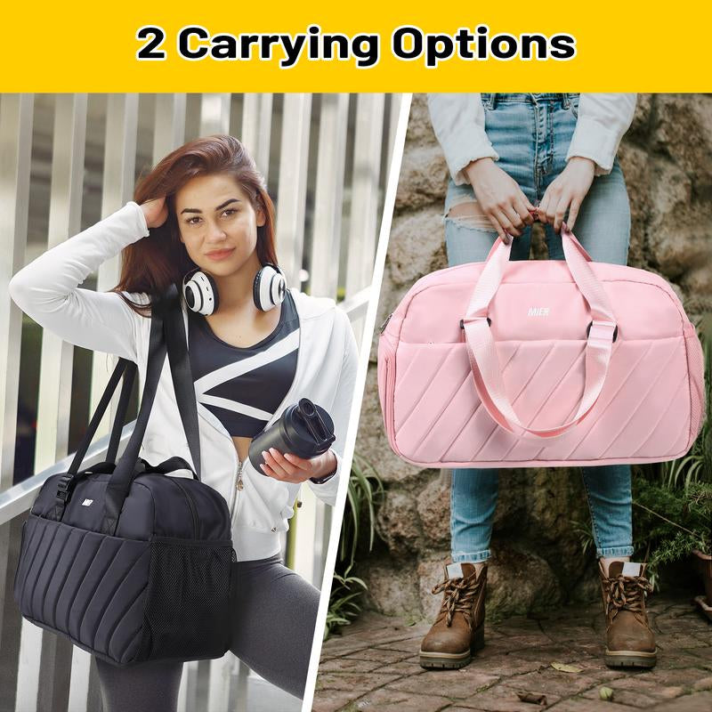 2024New MIER Gym Bag for Women Cute Travel Duffle Bags Quilted Shoulder Tote Bags with Shoes Compartment and Wet Pocket